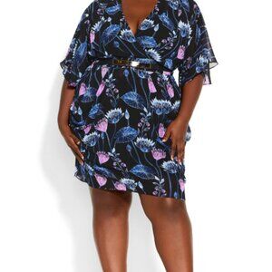 City Chic Wrap Vine Dress